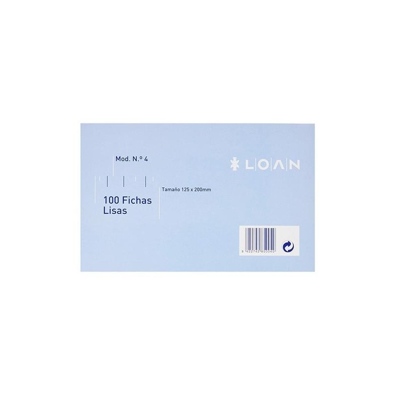 Ficha de cartulina Loan - Rayada - 125 x 200 mm - Pack 100 ud Ficha de cartulina Loan - Rayada - 125 x 200 mm - Pack 100 ud
