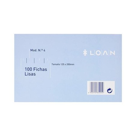 Ficha de cartulina Loan - Rayada - 125 x 200 mm - Pack 100 ud