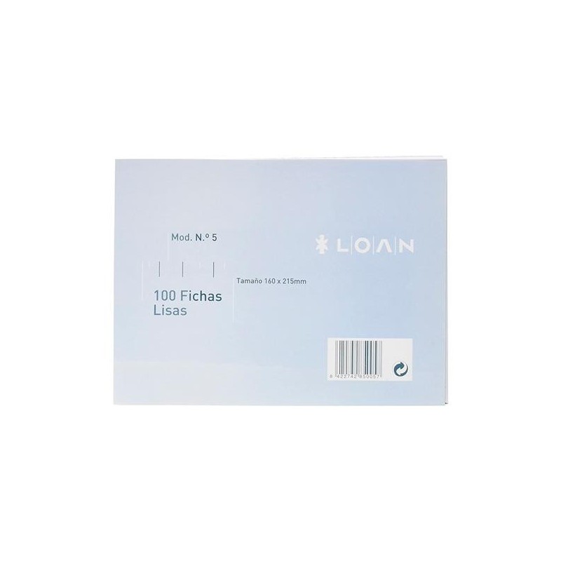 Ficha de cartulina Loan - Rayada - 160 x 215 mm - Pack 100 ud Ficha de cartulina Loan - Rayada - 160 x 215 mm - Pack 100 ud