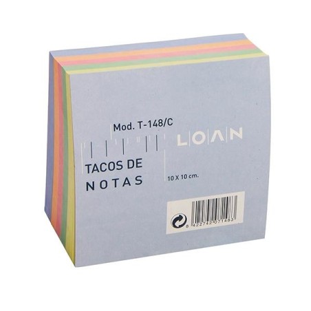 Taco de notas Loan - 10 x 10 cm - 500 hojas - Colores surtidos