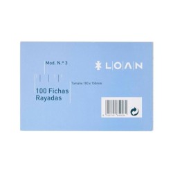 Ficha de cartulina Loan - Rayada - 100 x 150 mm - Pack 100 ud