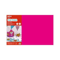 Lámina goma eva Apli - 40 x 60 cm - Grosor 2 mm - Color fucsia - Pack 5 ud