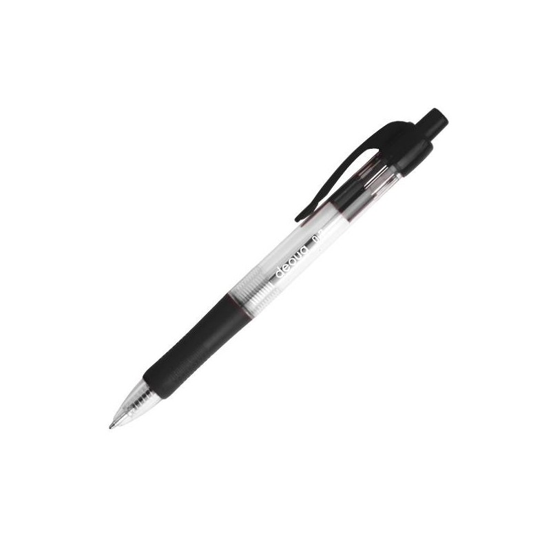 Bolígrafo retráctil Dequa - Punta 0,7 mm - Color negro