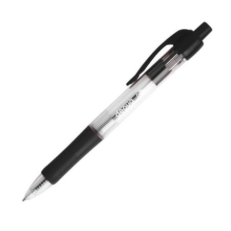 Bolígrafo retráctil Dequa - Punta 0,7 mm - Color negro