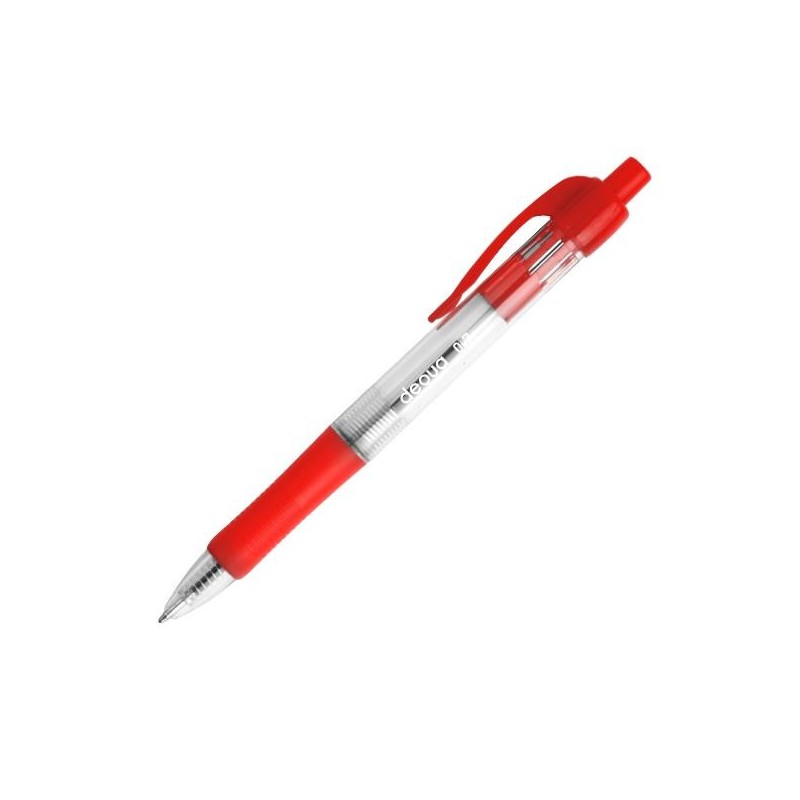 Bolígrafo retráctil Dequa - Punta 0,7 mm - Color rojo Bolígrafo retráctil Dequa - Punta 0,7 mm - Color rojo