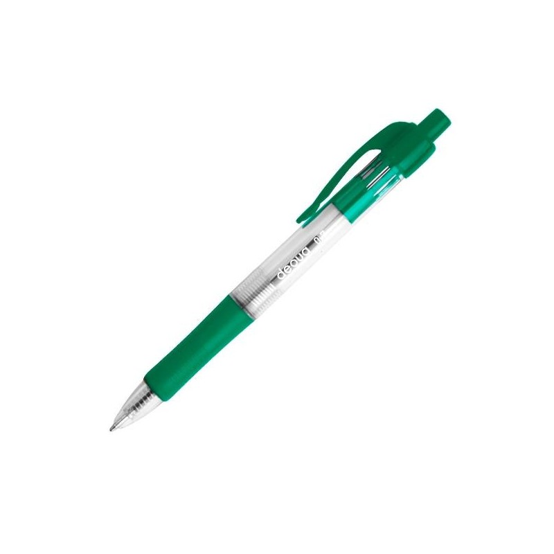 Bolígrafo retráctil Dequa - Punta 0,7 mm - Color verde