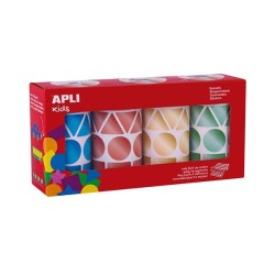 Gomets redondos Apli - 20 mm - Colores metalizados - Pack 4 rollos