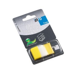 Banderitas adhesivas con dispensador Info flags - 25 x 43 mm - Color amarillo