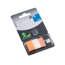 Banderitas adhesivas con dispensador Info flags - 25 x 43 mm - Color naranja
