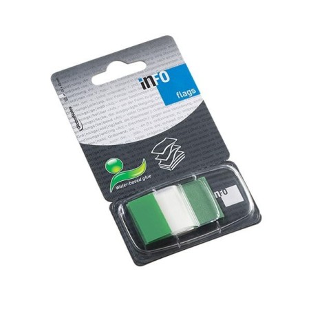 Banderitas adhesivas con dispensador Info flags - 25 x 43 mm - Color verde
