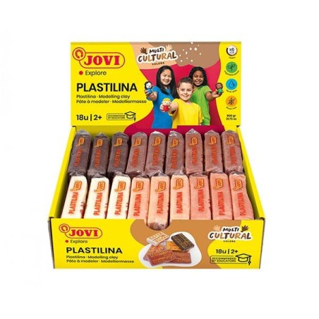 Plastilina Jovi Multicultural - 50 g - Colores surtidos - Caja 18 ud