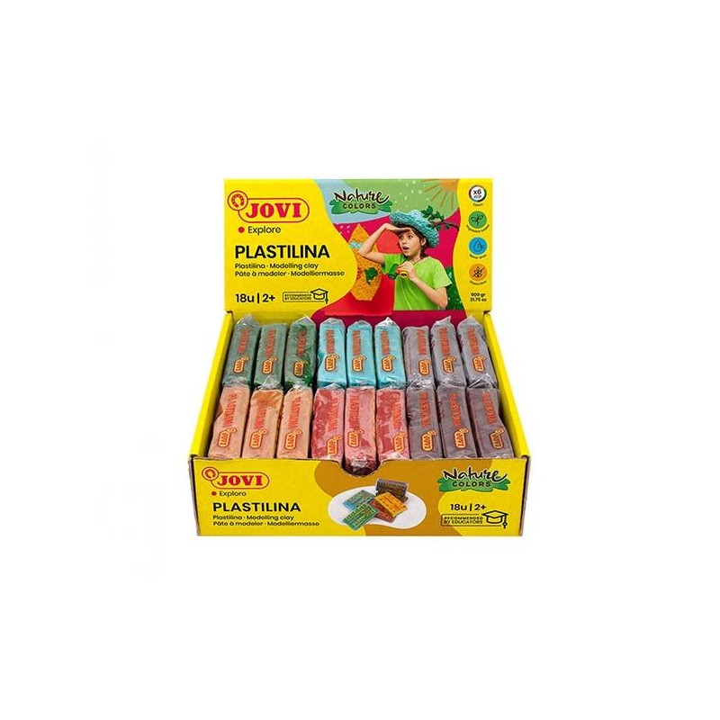 Plastilina Jovi Nature - 50 g - Colores surtidos - Caja 18 ud Plastilina Jovi Nature - 50 g - Colores surtidos - Caja 18 ud