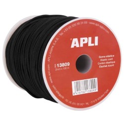 Bobina de cuerda elástica Apli - 2 mm x 100 m - Color negro