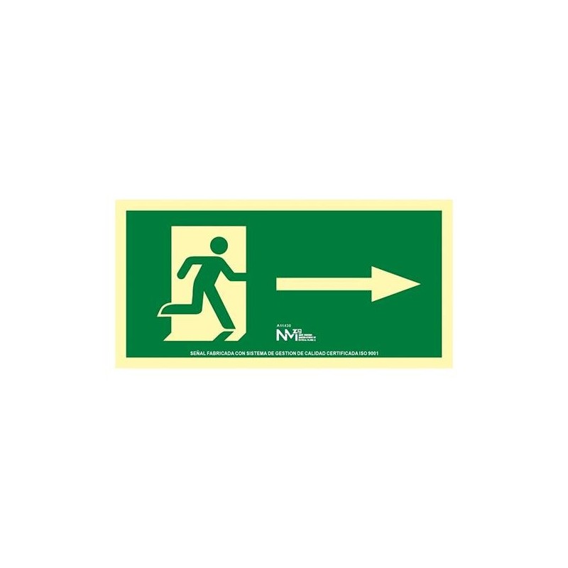 Señal normalizada Salida de emergencia derecha Archivo 2000 - PVC - 32 x 16 cm Señal normalizada Salida de emergencia derecha Archivo 2000 - PVC - 32 x 16 cm