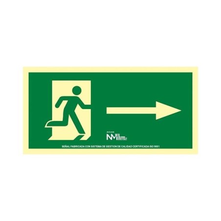 Señal normalizada Salida de emergencia derecha Archivo 2000 - PVC - 32 x 16 cm