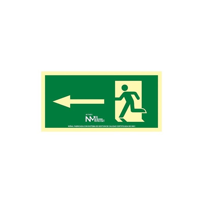 Señal normalizada Salida de emergencia izquierda Archivo 2000 - PVC - 32 x 16 cm Señal normalizada Salida de emergencia izquierda Archivo 2000 - PVC - 32 x 16 cm