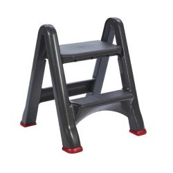 Taburete Curver - Plegable - 50 x 17 x 64 cm - Color rojo y negro