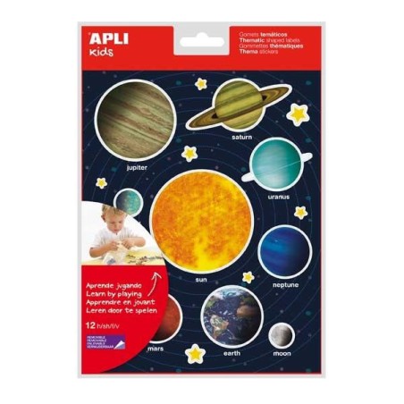 Gomets temáticos sistema solar Apli - 12 hojas - 240 ud