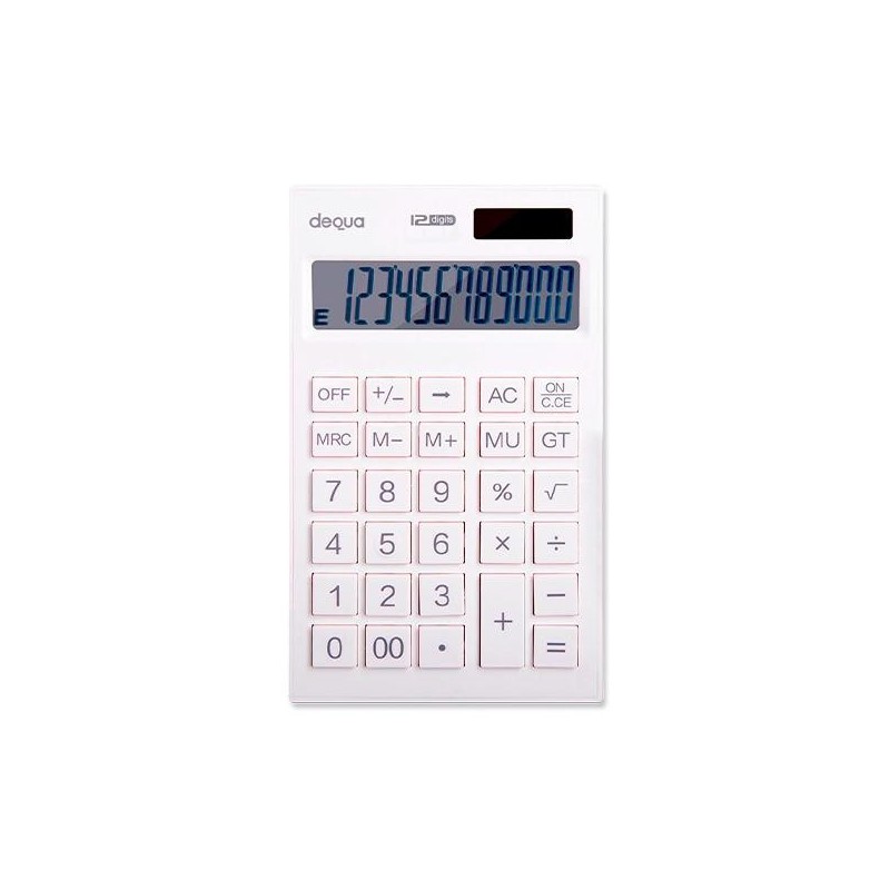 Calculadora de oficina Dequa 12 dígitos - Color blanco Calculadora de oficina Dequa 12 dígitos - Color blanco