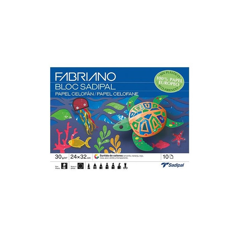 Cuaderno manualidades Sadipal - Papel celofán - 32 x 24 cm - Colores surtidos Cuaderno manualidades Sadipal - Papel celofán - 32 x 24 cm - Colores surtidos