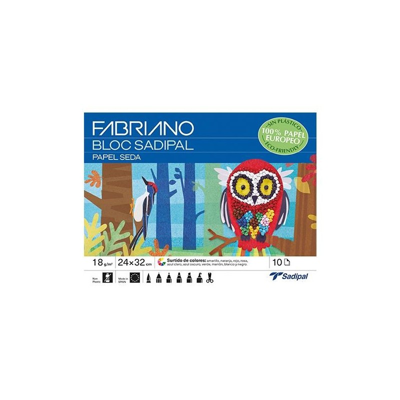 Cuaderno manualidades Sadipal - Papel seda - 32 x 24 cm - Colores surtidos