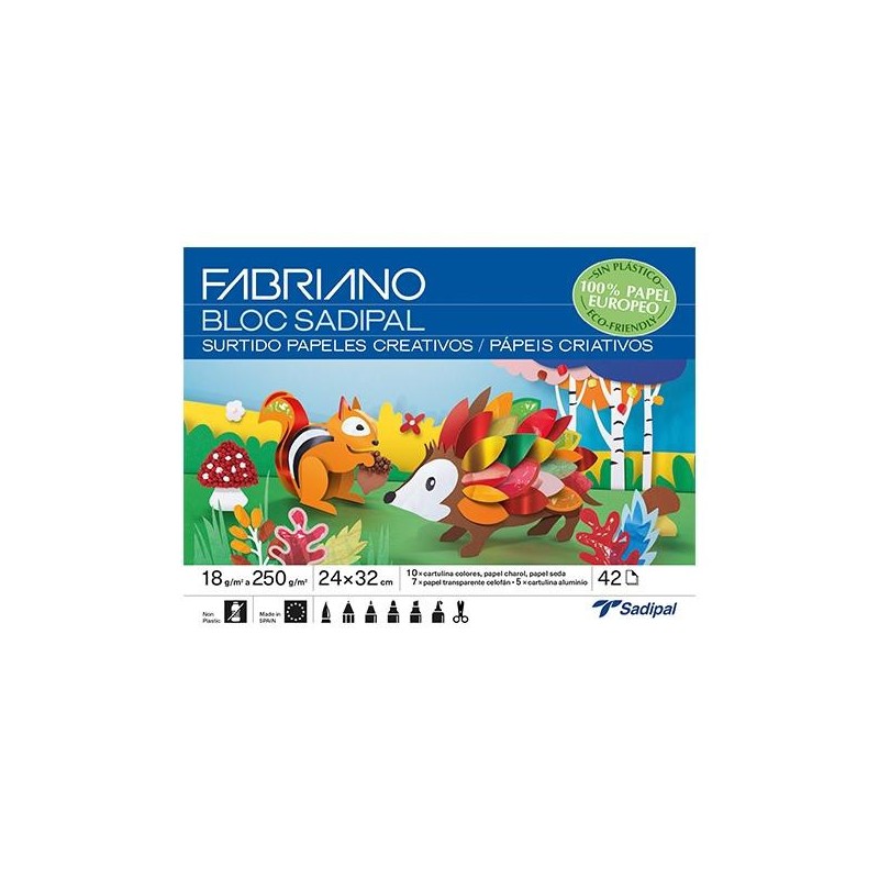 Cuaderno Sadipal manualidades - Papeles surtidos - 32 x 24 cm