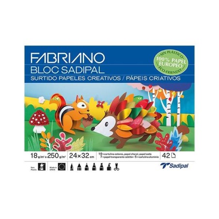 Cuaderno Sadipal manualidades - Papeles surtidos - 32 x 24 cm