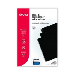 Tapa de encuadernar Dequa - Polipropileno - 500 micras - A4 - Color negro - Caja 100 ud