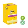 Notas adhesivas Post-it Super Sticky - 90 hojas - 76 x 76 mm - Color amarillo - Pack 12 blocs