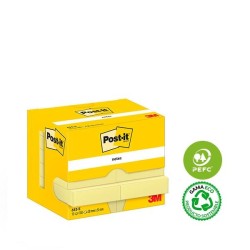 Notas adhesivas Post-it - 100 hojas - 38 x 51 mm - Color amarillo - Pack 12 blocs