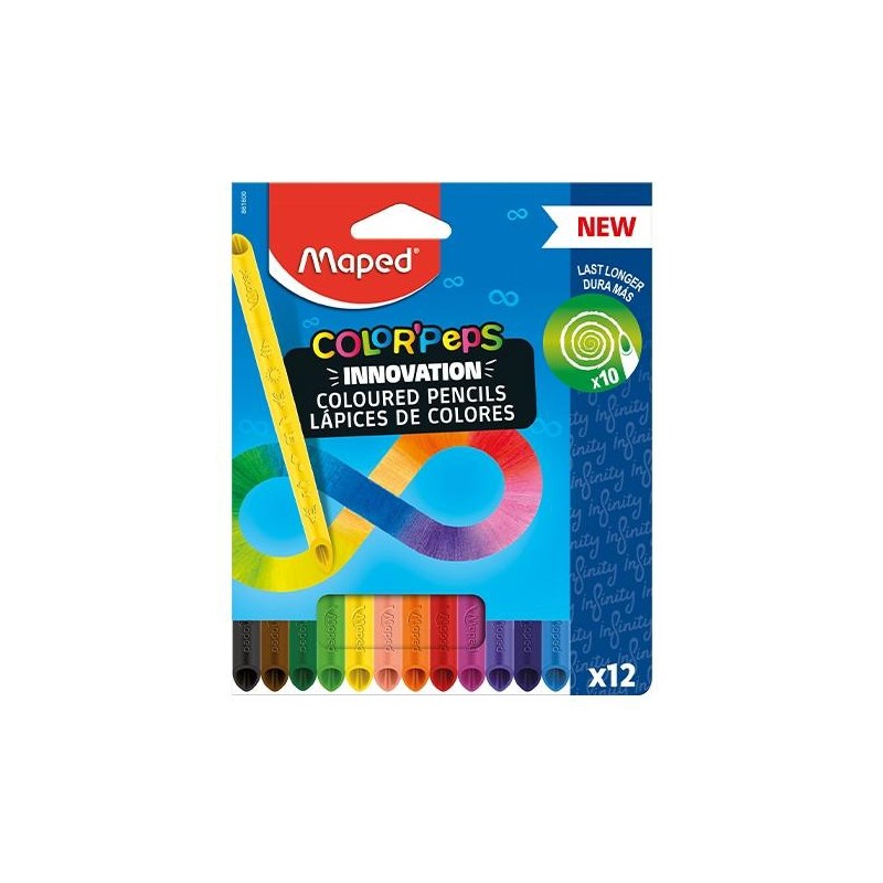 Lápiz color Maped Infinity - Triangular - Colores surtidos - Caja 12 ud Lápiz color Maped Infinity - Triangular - Colores surtidos - Caja 12 ud