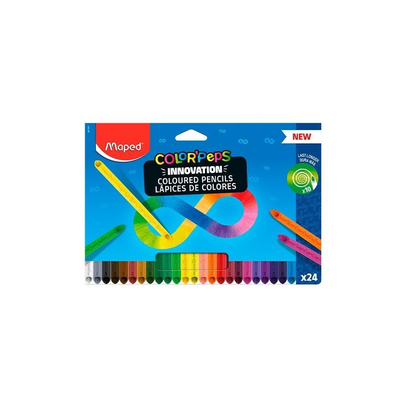 Lápiz color Maped Infinity - Triangular - Colores surtidos - Caja 24 ud