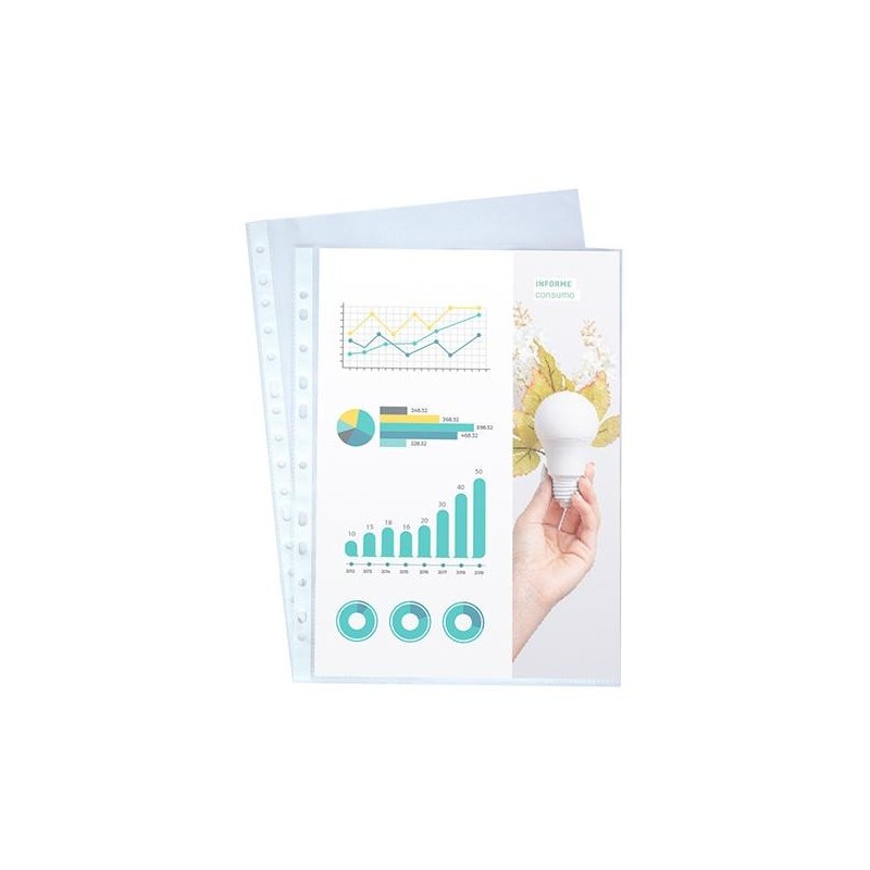 Funda portadocumentos Dequa - Cristal - PP - 80 m - Folio - Caja 100 ud Funda portadocumentos Dequa - Cristal - PP - 80 m - Folio - Caja 100 ud