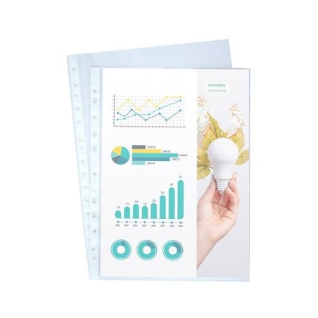 Funda portadocumentos Dequa - Cristal - PP - 80 m - Folio - Caja 100 ud