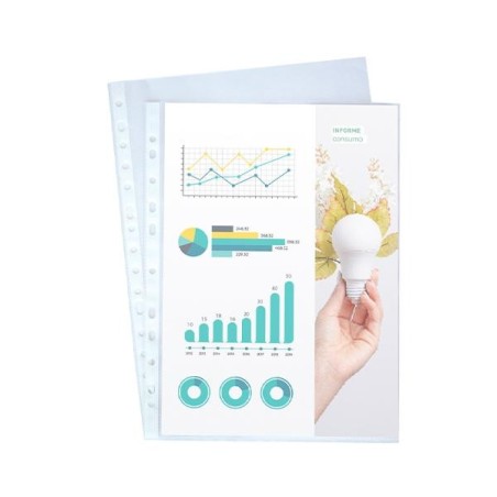 Funda portadocumentos Dequa - Cristal - PP - 80 m - A4 - Caja 100 ud