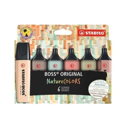 Marcador fluorescente Stabilo Boss NatureColors - Trazo 2 / 5 mm - Colores surtidos - Pack 6 ud