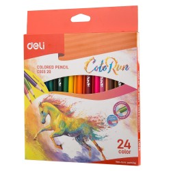 Lápiz de color Deli ColoRun - 3 mm - Triangular - Colores surtidos - Envase 24 ud.