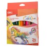 Lápiz de color Deli ColoRun - 3 mm - Triangular - Colores surtidos - Envase 24 ud.