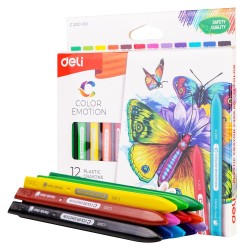 Ceras plásticas Deli Color Emotion - Colores surtidos - Envase 12 ud.
