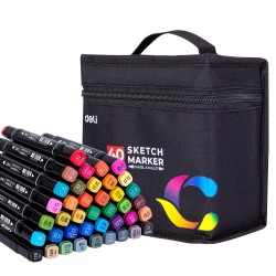 Rotulador de dibujo Deli Color Emotion - Doble punta - Colores surtidos - Envase 40 ud.