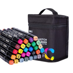 Rotulador de dibujo Deli Color Emotion - Doble punta - Colores surtidos - Envase 30 ud.