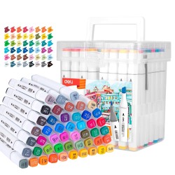 Rotulador de dibujo Deli Color Emotion - Doble punta - Colores surtidos - Envase 48 ud.