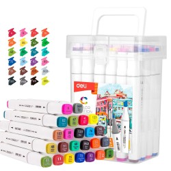 Rotulador de dibujo Deli Color Emotion - Doble punta - Colores surtidos - Envase 24 ud.