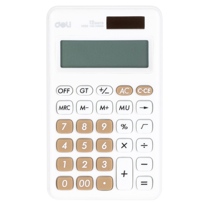 Calculadora de bolsillo Deli EM120 - 12 dígitos - Color blanco