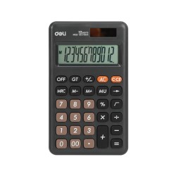 Calculadora de bolsillo Deli EM120 - 12 dígitos - Color negro