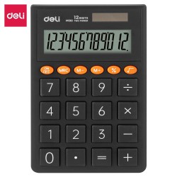 Calculadora de bolsillo Deli EM130 - 12 dígitos - Color gris oscuro