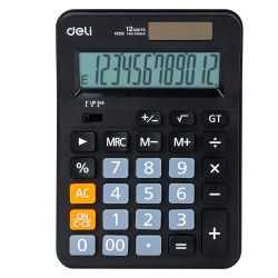Calculadora de bolsillo Deli EM210 - 12 dígitos - Color negro