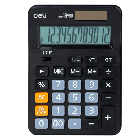 Calculadora de bolsillo Deli EM210 - 12 dígitos - Color negro
