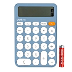 Calculadora de bolsillo Deli EM124 - 12 dígitos - Color azul