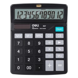 Calculadora de sobremesa Deli E837 - 12 dígitos - Color negro